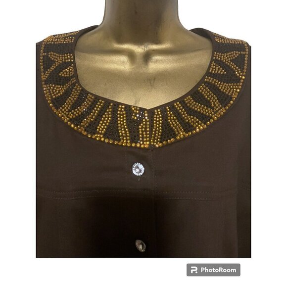 Quacker Factory Animal Print Jacket 3X Blazer Resort Cruise Maximalist Bling - Picture 2 of 9